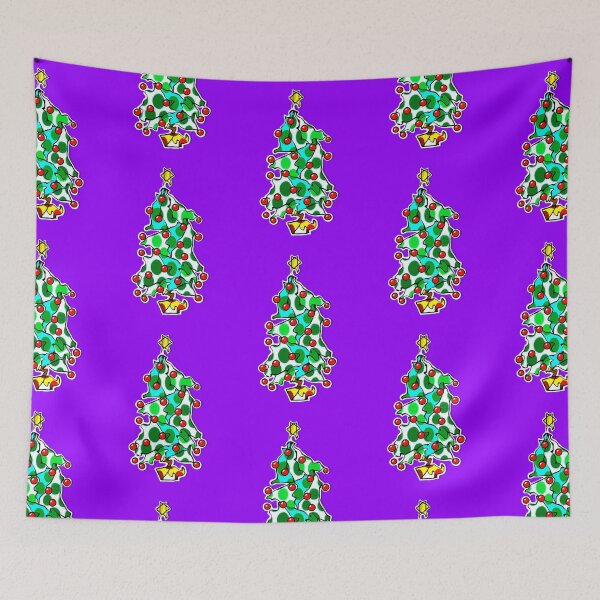 Item preview, "Go With The Flow Christmas Tree" | Purple Background designed and sold by LiseHoltArt.
