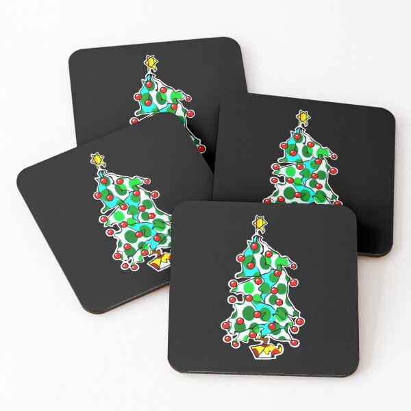 Item preview, "Go With The Flow Christmas Tree" | Black Background designed and sold by LiseHoltArt.