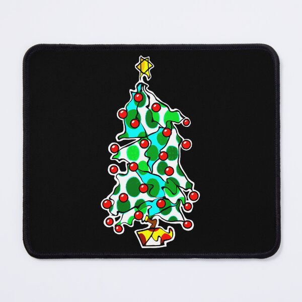 Item preview, "Go With The Flow Christmas Tree" | Black Background designed and sold by LiseHoltArt.