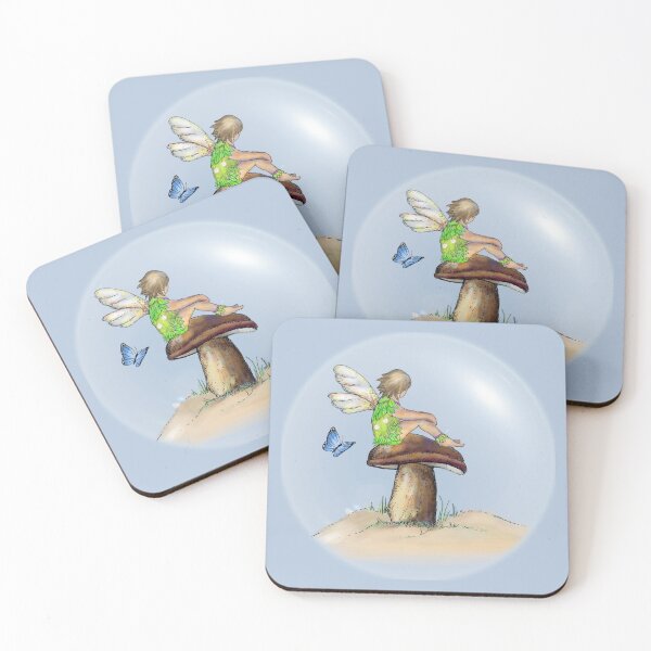 Item preview, Mushroom Fairy in a Blue Bubble designed and sold by Delfyn Studios.