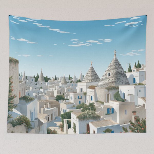 Item preview, A Vintage Travel Illustration of Alberobello - Italy  designed and sold by GoodOldVintage.