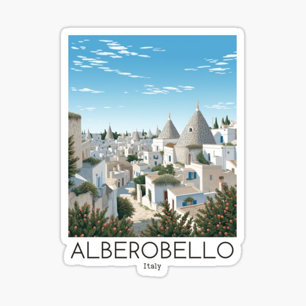 Item preview, A Vintage Travel Illustration of Alberobello - Italy  designed and sold by GoodOldVintage.