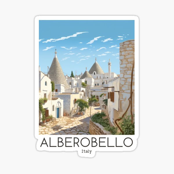 Item preview, A Vintage Travel Illustration of Alberobello - Italy  designed and sold by GoodOldVintage.