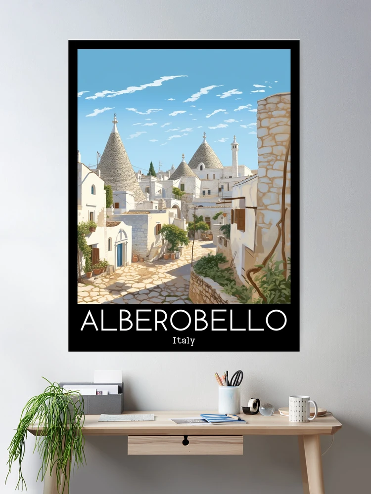 A Vintage Travel Illustration of Alberobello - Italy 