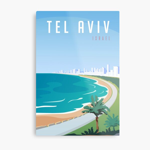 Vintage Tel Aviv Israel Travel Metal Print