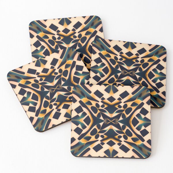 Item preview, Black and yellow mosaic tile pattern designed and sold by 3DogKnight.