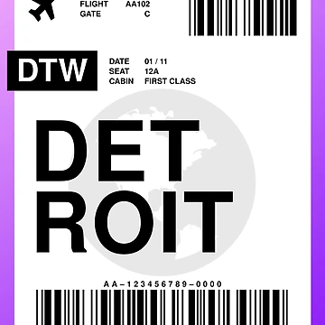 Artwork thumbnail, Detroit Boarding Pass by RabbitK