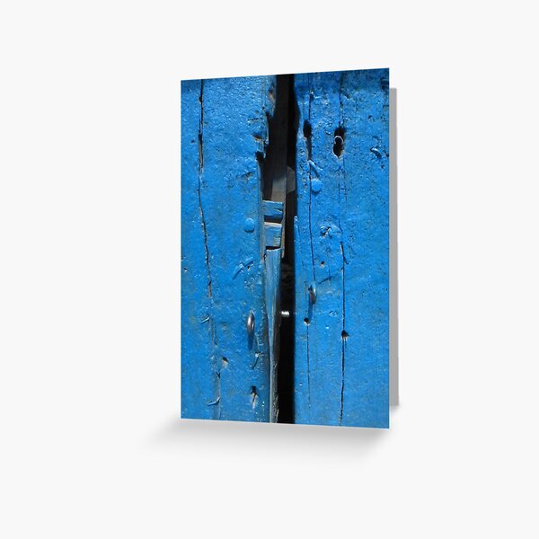 A painted blue door in Cusco, Peru Greeting Card