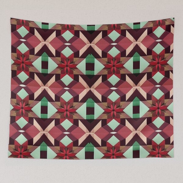 Item preview, Red brown pattern quilt  designed and sold by Roxburylane.