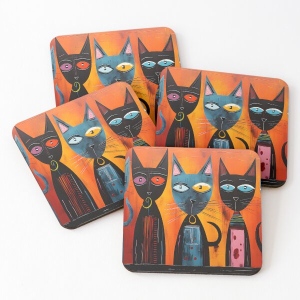 Item preview, Feline Kaleidoscope: Cat Art Brut Expression in Vibrant Hues Generative AI designed and sold by OlfactoART Studio.