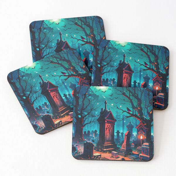 Item preview, Cemetery Graveyard Zombie Crow Darkness Digital Art Moon designed and sold by YabaiArts.