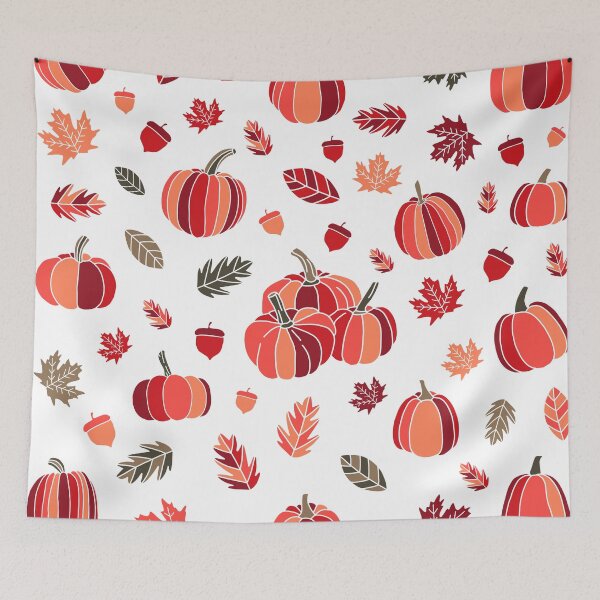 Item preview, Red pumpkins and leafs designed and sold by Ana Gorozpe.