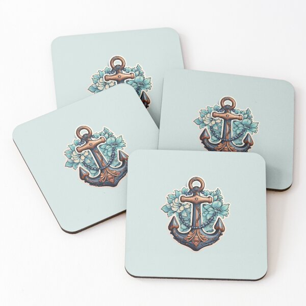 Item preview, Nautical Anchor & Floral Fusion Design designed and sold by kualio.