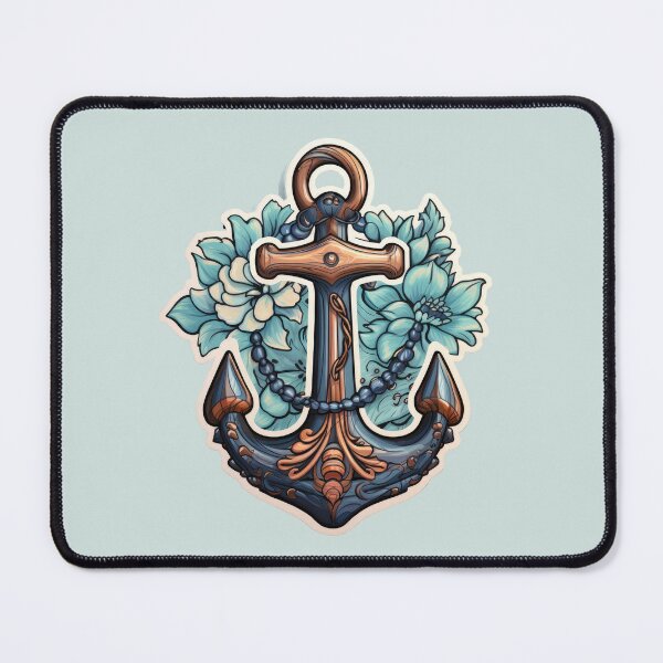 Item preview, Nautical Anchor & Floral Fusion Design designed and sold by kualio.