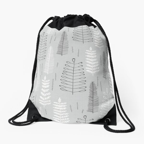 Ferns on a Rainy Day Drawstring Bag