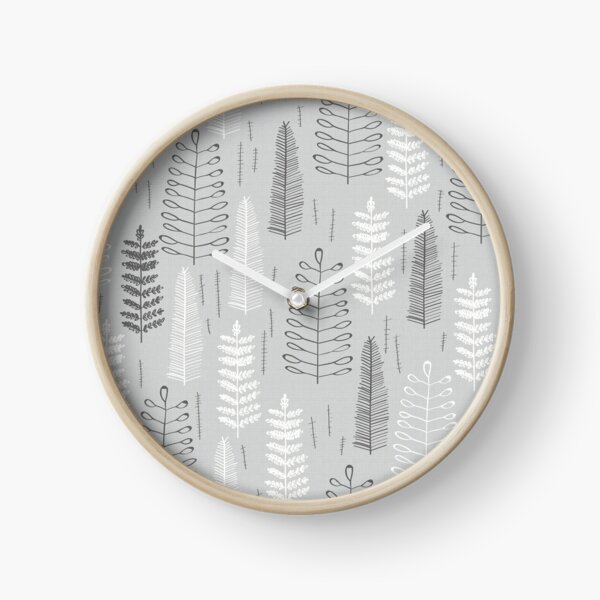 Ferns on a Rainy Day Clock