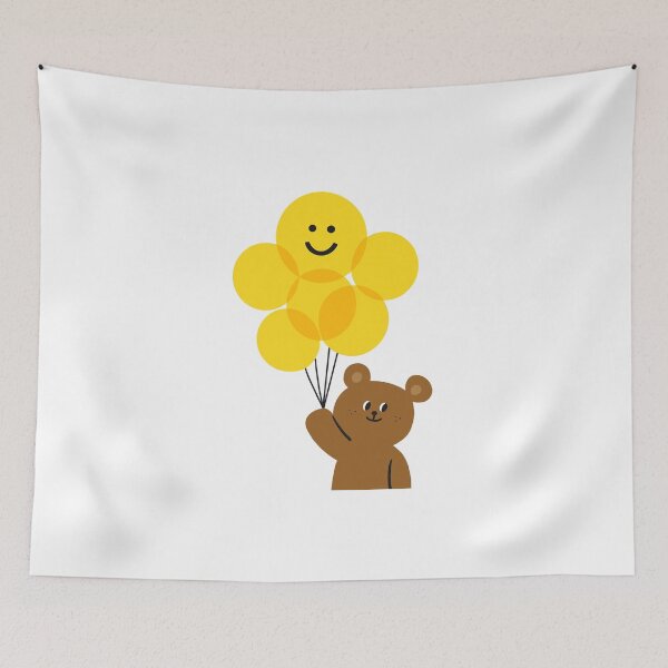 Item preview, Brown Bear with Yellow Balloon designed and sold by sleepycharis.