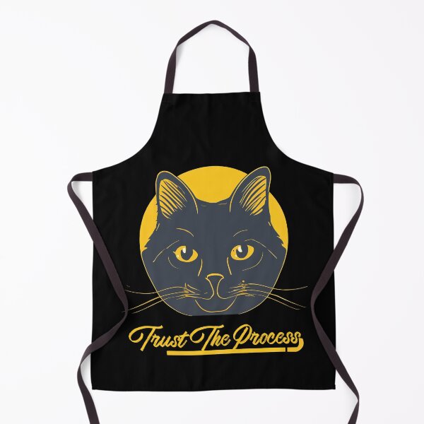 Item preview, Black Cat with Yellow Eyes and Yellow Circle on a White Background Trust the Process designed and sold by nicestr.