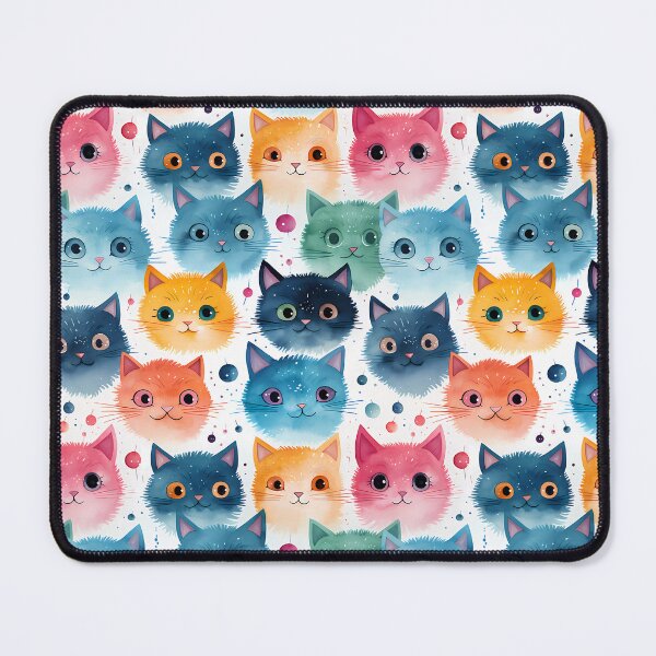 Item preview, colors cat head seamless patterns designed and sold by Paint U by Krisanee.