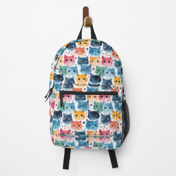 Item preview, colors cat head seamless patterns designed and sold by Paint U by Krisanee.
