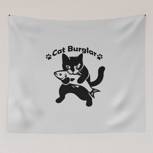 Item preview, Cat meme - Cat Burglar -  Don't leave your fish with a cat. designed and sold by mamacub.