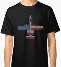 A-10 Warthog Airplane American Flag Design Classic T-Shirt
