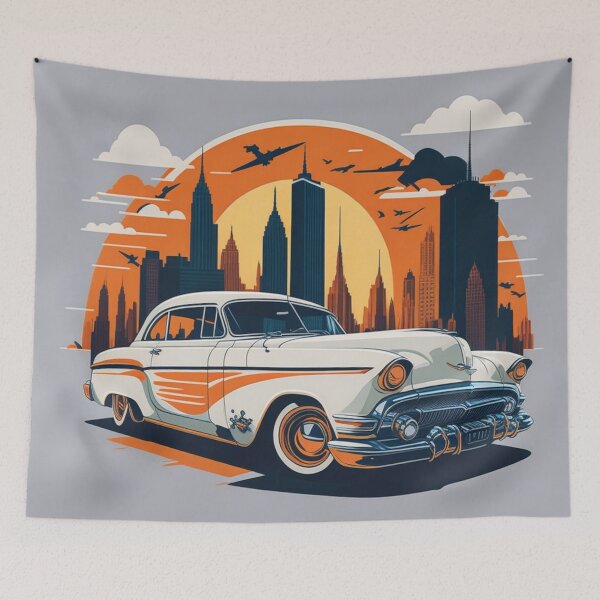 Item preview, 002 Classic Car in New York Street designed and sold by Alexis Art Collection.