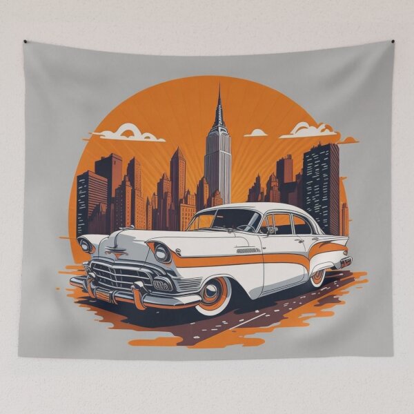Item preview, 004 Classic Car in New York Street designed and sold by Alexis Art Collection.