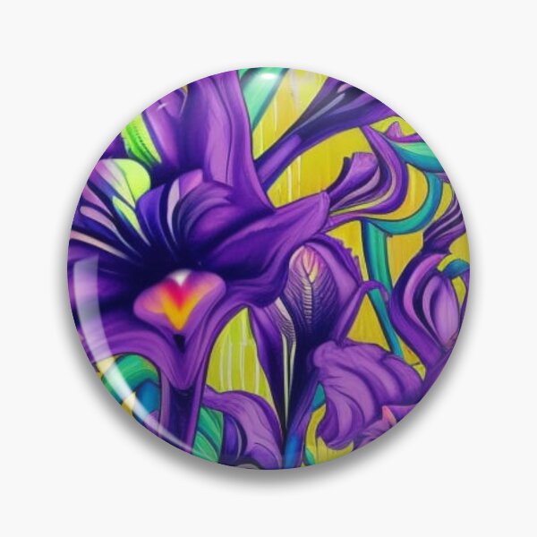 Item preview, Abstract Purple Irises on Yellow designed and sold by calibrit.