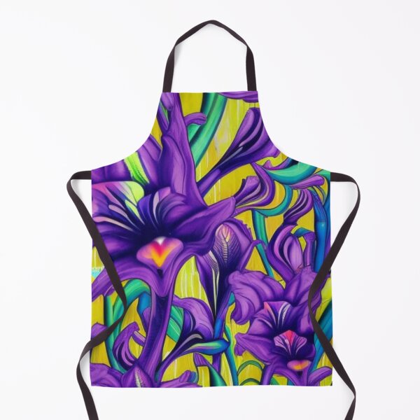 Item preview, Abstract Purple Irises on Yellow designed and sold by calibrit.