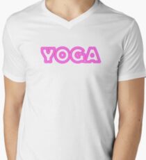 pink neon YOGA Men's V-Neck T-Shirt