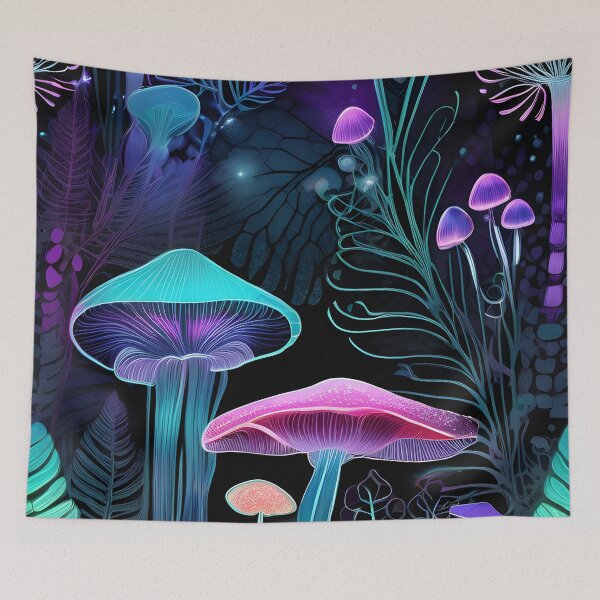 Item preview, Iridescent,  mushroom forest pattern  designed and sold by Awesome Things.