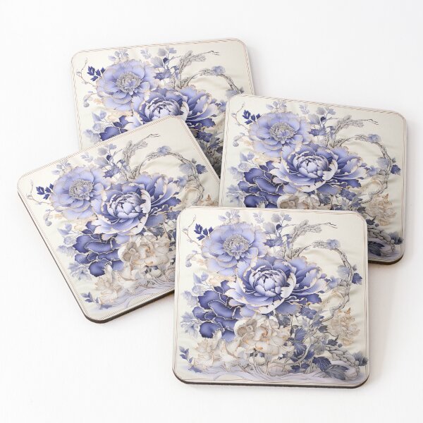 Item preview, Blue and White Chinoiserie Style Peonies designed and sold by kansaikate.