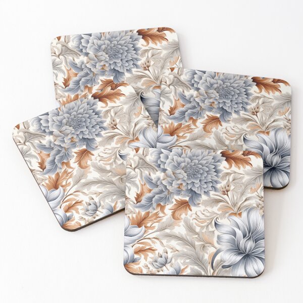 Item preview, Copper and Silver Colorful silver sage flower pattern designed and sold by Vindbult.