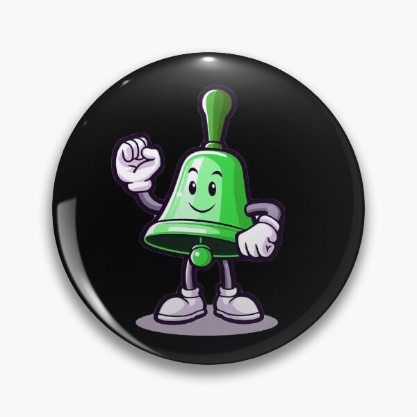 Item preview, handbell character, green mascot designed and sold by AxelBrook.