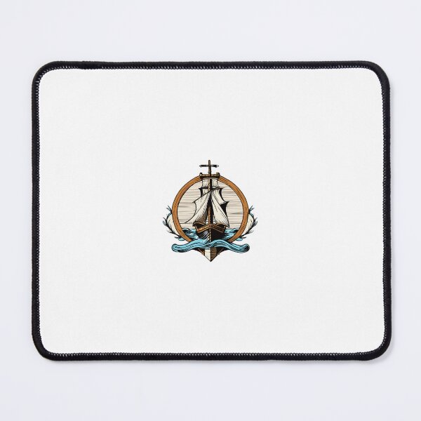 Item preview, A sailboat and its anchor in the wavy sea designed and sold by dijitaldebiz.
