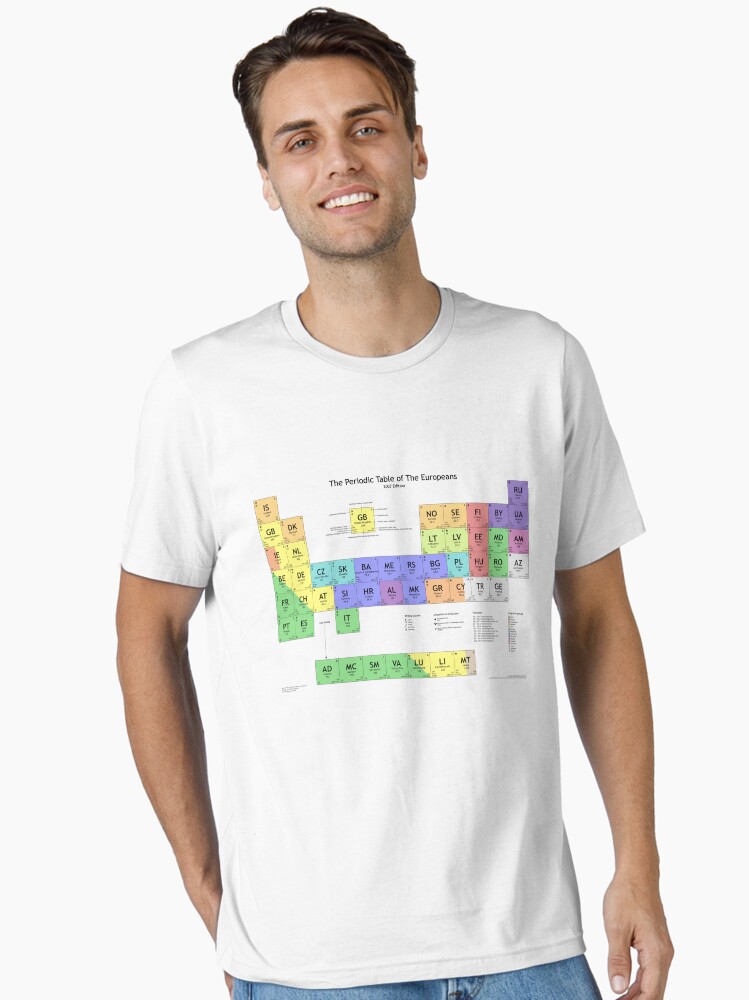 Thumbnail 1 of 7, Essential T-Shirt, Periodic Table of Europeans designed and sold by glyphobet.