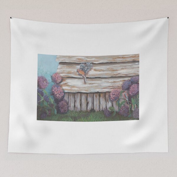 Item preview, Welcome Home Series: Chaffinch in the hydrangaes designed and sold by Robyn Hallberg.