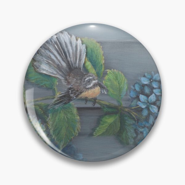 Item preview, Welcome Home Series: Fantail / Piwakawaka in the Hydrangaes designed and sold by Robyn Hallberg.