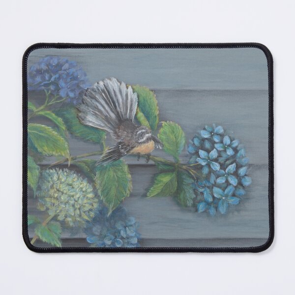Item preview, Welcome Home Series: Fantail / Piwakawaka in the Hydrangaes designed and sold by Robyn Hallberg.