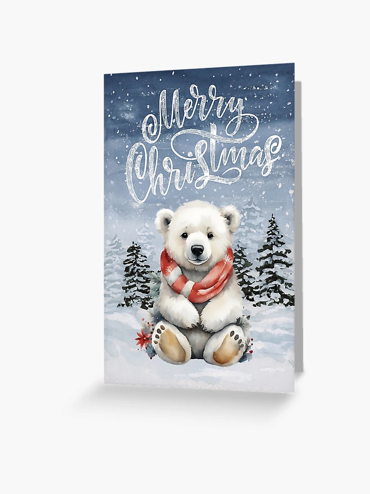 Ilustración De Tarjeta De Acuarela Navideña Dibujada A Mano Lindo Oso Polar Gm2177470249 596874272
