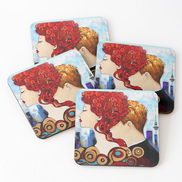 Item preview, Lovers in Auckland, Redhead and blonde man, Art Nouveau designed and sold by CristalleLisa.