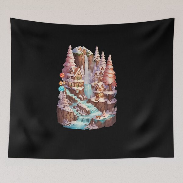 Item preview, Waterfall Townscape designed and sold by pixclipart.