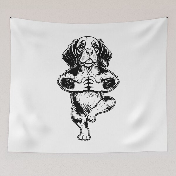 Item preview, Beagle Yoga Puppy Dog Funny Dogs Tree Pose Vrikshasana designed and sold by GrandeDuc.