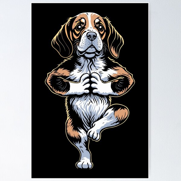 Item preview, Beagle Yoga Puppy Dog Funny Dogs Tree Pose Vrikshasana designed and sold by GrandeDuc.