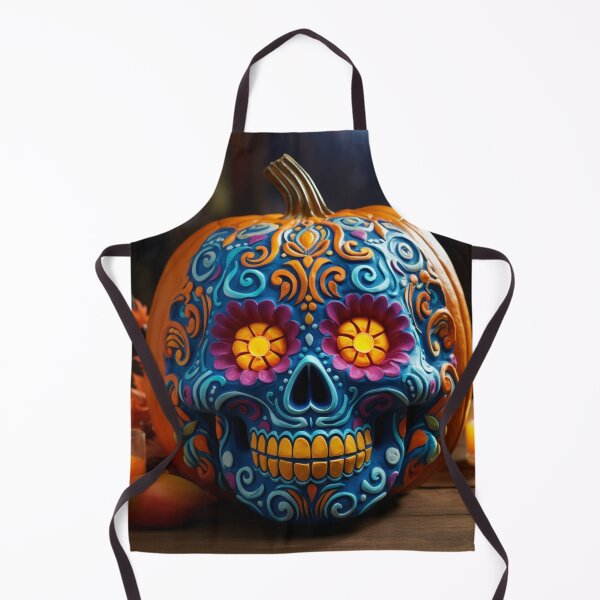 Item preview, Blue Skull Orange Pumpkin Halloween Yellow Teeth designed and sold by GrinGalore.