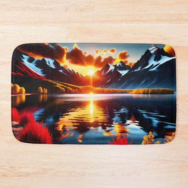 Item preview, sunset ovr the lake and mountains  designed and sold by ARabbitHole.