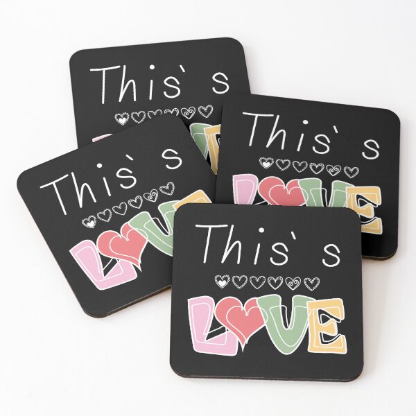 Item preview, This’ s love and hearts on black background , Handdraw text designed and sold by KanyaluckArtist.