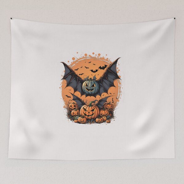 Item preview, Spooky Halloween Pumpkin Bat - Art Print designed and sold by ArtistriWear.