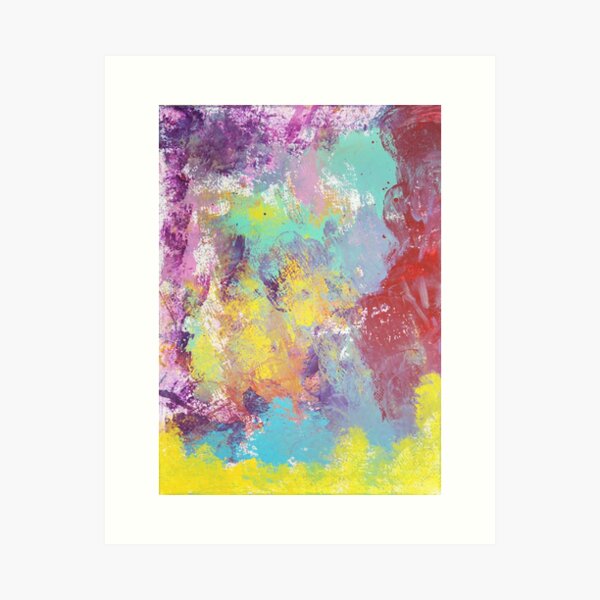 Rainbow Modern Abstract Spring Colors Painting Art Print
